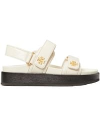 Tory Burch - Logo Plaque Open-Toe Sandals - Lyst