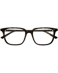 Gucci - Square-Frame Tortoiseshell Clear-Lens Glasses - Lyst