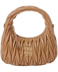 Miu Miu - Wander Matelassé Nappa Leather Hobo Bag - Lyst