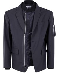 Sacai - Zip-Detail Two-Button Jacket - Lyst