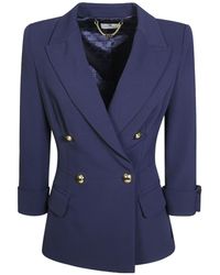 Elisabetta Franchi - Double Breasted Tailored Blazer - Lyst