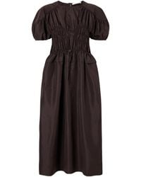 Cecilie Bahnsen - Cbbetsy Gathered Faille Midi Dress - Lyst