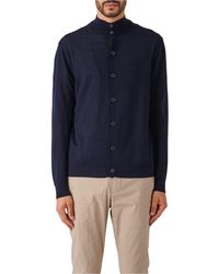 Ballantyne - Roll-Neck Long Sleeved Cardigan - Lyst