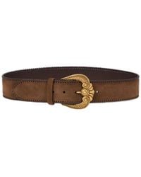 Etro - Suede Belt With Paisley Buckle - Lyst