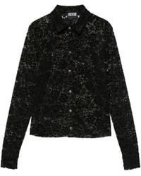 Versace Jeans Couture - Couture Lace-Detailed Long-Sleeved Shirt - Lyst