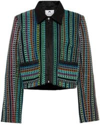 Marine Serre - Cropped Cotton Terry Jacket - Lyst