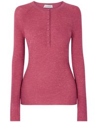 Gabriela Hearst - Anges Ribbed Cashmere, Silk And Hemp-Blend Henley Shirt - Lyst
