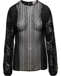 Semicouture - Long-Sleeved Lace Blouse - Lyst