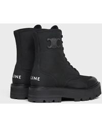 Celine Glove Lace-up Booties in Black | Lyst