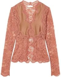 Rabanne - Rabanne Lace Cut-Out Long-Sleeve Top - Lyst