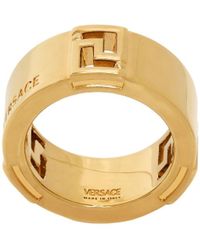 Versace - Logo Logo Ring - Lyst