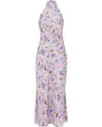 Balmain - Printed Poppy Flower Dress - Lyst