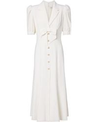 Alessandra Rich - Wool-Blend Crepe Midi Dress - Lyst