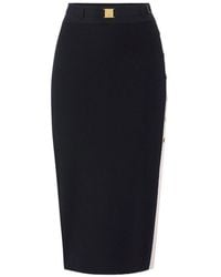 Elisabetta Franchi - Belted Knitted Midi Skirt - Lyst