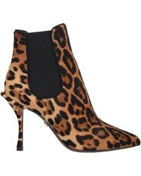 Dolce & Gabbana - Leopard Print Stiletto Boots - Lyst