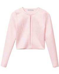Alexander Wang - Bonded Crew-Neck Cropped Cardigan - Lyst