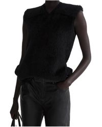 Mugler - Brushed-Knit Sleeveless Top - Lyst