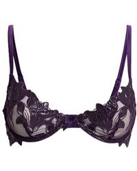 Fleur du Mal - Lily Embroidery Underwired Demi Bra - Lyst
