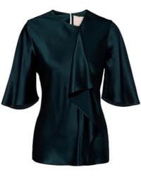 ROKSANDA - Naiara Draped Silk Satin Top - Lyst