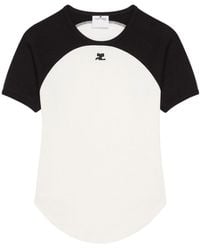 Courreges - Courrèges Logo Embroidered Crewneck T-Shirt - Lyst