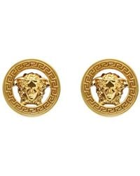 Versace - Medusa Head Logo-Engraved Earrings - Lyst