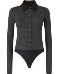 Pinko - Button-Down Long-Sleeve Bodysuit - Lyst