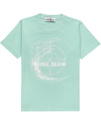 Stone Island - Junior Logo Printed Crewneck T-Shirt - Lyst