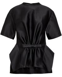 Rabanne - Bow-Appliquéd Satin Top - Lyst