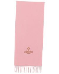 Vivienne Westwood - Orb-Embroidered Fringed Scarf - Lyst