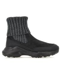 Tod's - Round-Toe Knitted Ankle Boots - Lyst