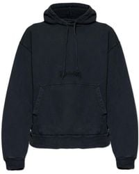 Balenciaga - Logo Embroidered Drawstring Hoodie - Lyst
