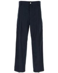 Bottega Veneta - Navy Blue Cotton Pant - Lyst