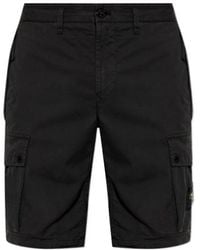Stone Island - Brushed 'Old' Effect Cargo Shorts - Lyst