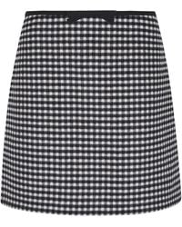 Valentino - Gingham Bow Detailed Mini Skirt - Lyst