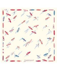 Longchamp - En Attendant La Vague Silk Scarf 50 - Lyst