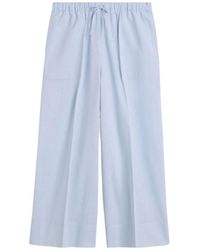 TOTEME - Cotton-Linen Wide-Leg Drawstring Summer Trousers - Lyst