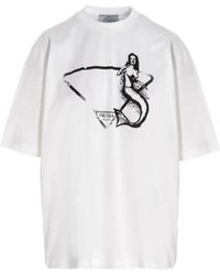Prada - Pattern Printed Short-Sleeved T-Shirt - Lyst
