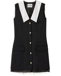 Miu Miu - Sleeveless Button-Up Mini Dress - Lyst