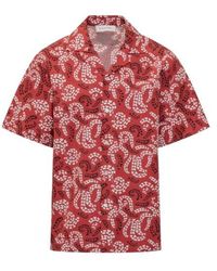Lanvin - Leaf Printed Short-Sleeved Shirt - Lyst