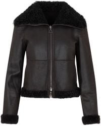 Akris - Shearling-Collar Leather Jacket - Lyst