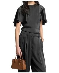 Michael Kors - Satin Cape Sleeve Blouse - Lyst
