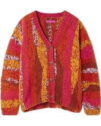 The Elder Statesman - Striped Organic Cotton-Bouclé Cardigan - Lyst