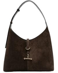 Strathberry - Suede Bar-Detail Shoulder Bag - Lyst