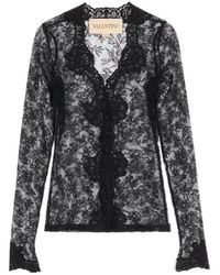 Valentino - Stretch Lace Cardigan - Lyst