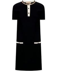Valentino - Embroidered Stretch Viscose Dress - Lyst