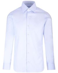 Barba Napoli - Long-Sleeved Curved Hem Shirt - Lyst