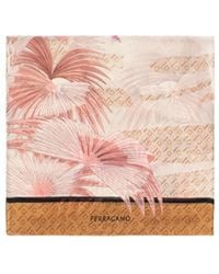 Ferragamo - Ferragamo Patterned Print Scarf - Lyst