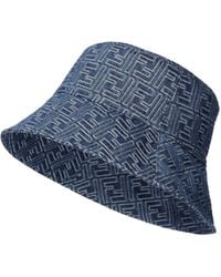 Fendi - Ff Jacquard Denim Bucket Hat - Lyst