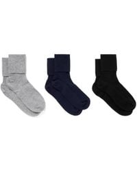 Johnstons of Elgin - Set Of Three Ribbed Cashmere-Blend Socks - Lyst