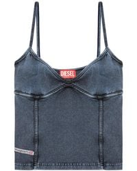 DIESEL - T-Ony Strappy Denim-Look Top - Lyst